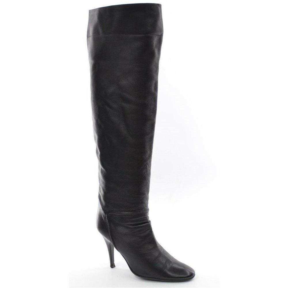 Giuseppe Zanotti Sleek Black Leather Over the Knee Boots